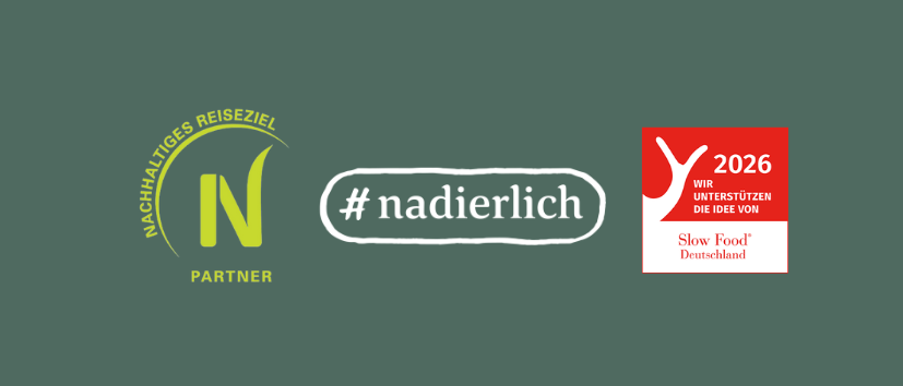Partner des Nachhaltigen Reiseziels Pfalz, Teil der Kampagne #nadierlich, und wir unterstützen die Idee von Slow Food Deutschland